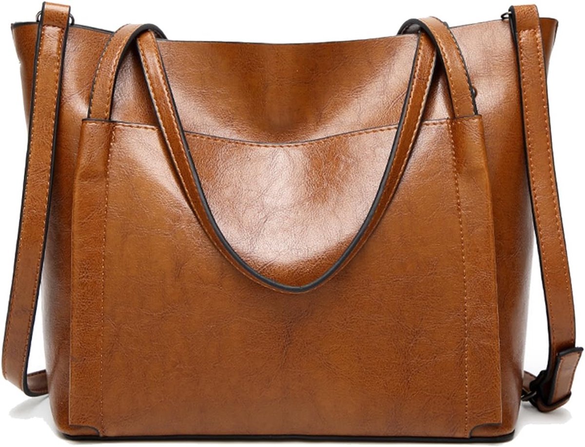 Dames Schoudertas Hobo Tas - PU Leer - Met Schouderband - Ideaal voor Dagelijks Gebruik - ShopVlot