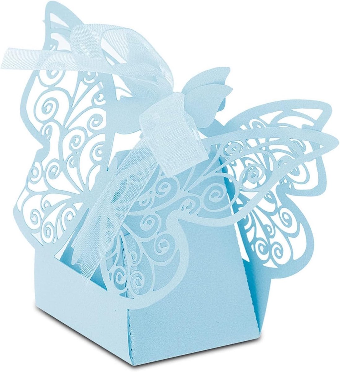 Bruiloftsgeschenkdozen 100 stuks - Hemelsblauw - Vlinderontwerp - Perfect voor feestgeschenken - ShopVlot
