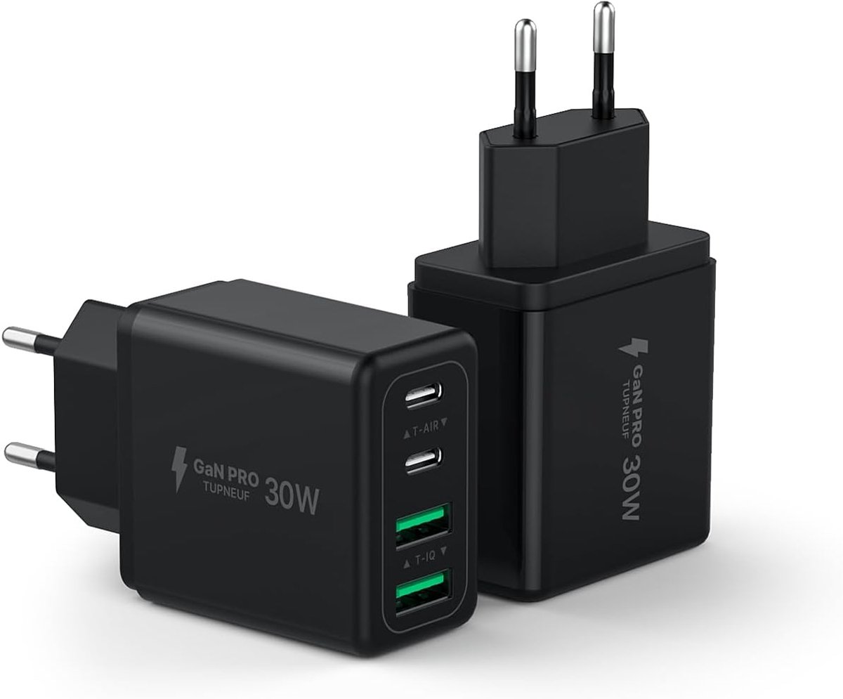 usb oplader 4 - compact - meerdere poorten - snel opladen - ShopVlot