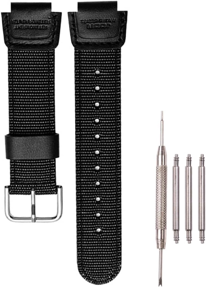 Nylon Horlogeband 18mm - Armygroen Woven Strap - Geschikt voor Casio AE1200WHB SGW-300H 400 500 AQ-S810W - ShopVlot