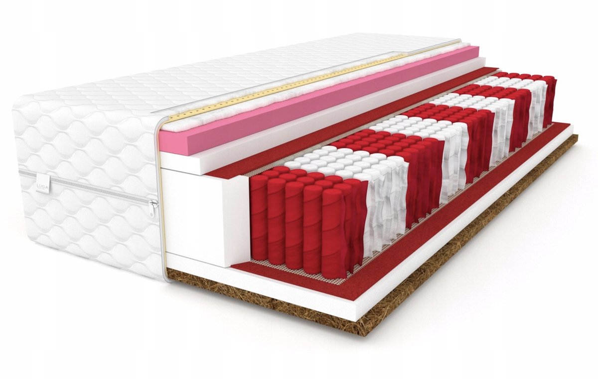 Merkloos Pocketvering Matras 160x200cm - Dubbelzijdig H3/H4 met Kokos