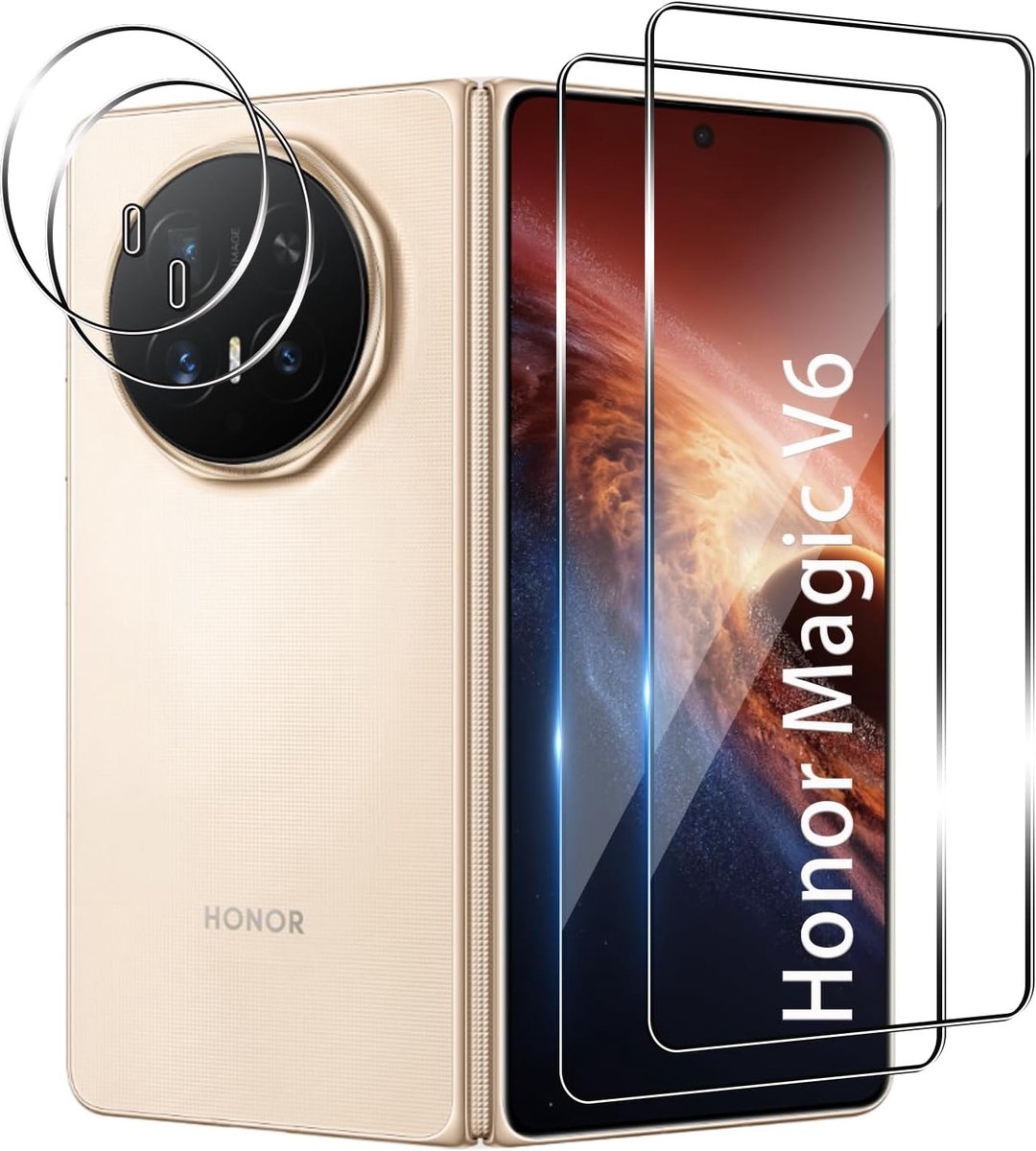 Displaybeschermfolie Honor Magic V6 - Gehard glas - 9H krasbestendig - Bescherming zonder luchtbellen - ShopVlot