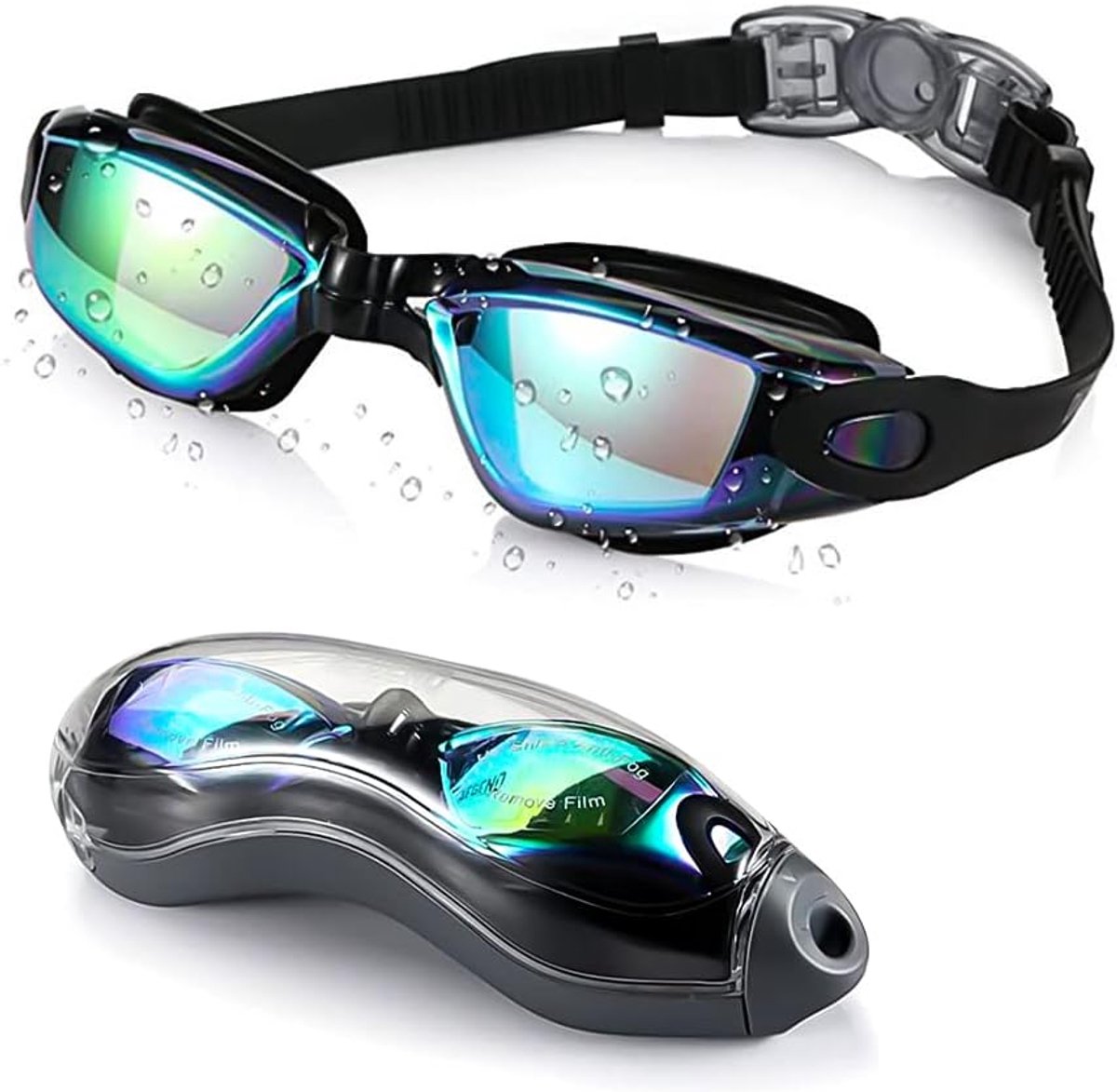 Zwembril Anti-fog UV Bescherming - Unisex Zwemgoggles met Brillendoos - Comfortabel en Duurzaam - SnelShoppen