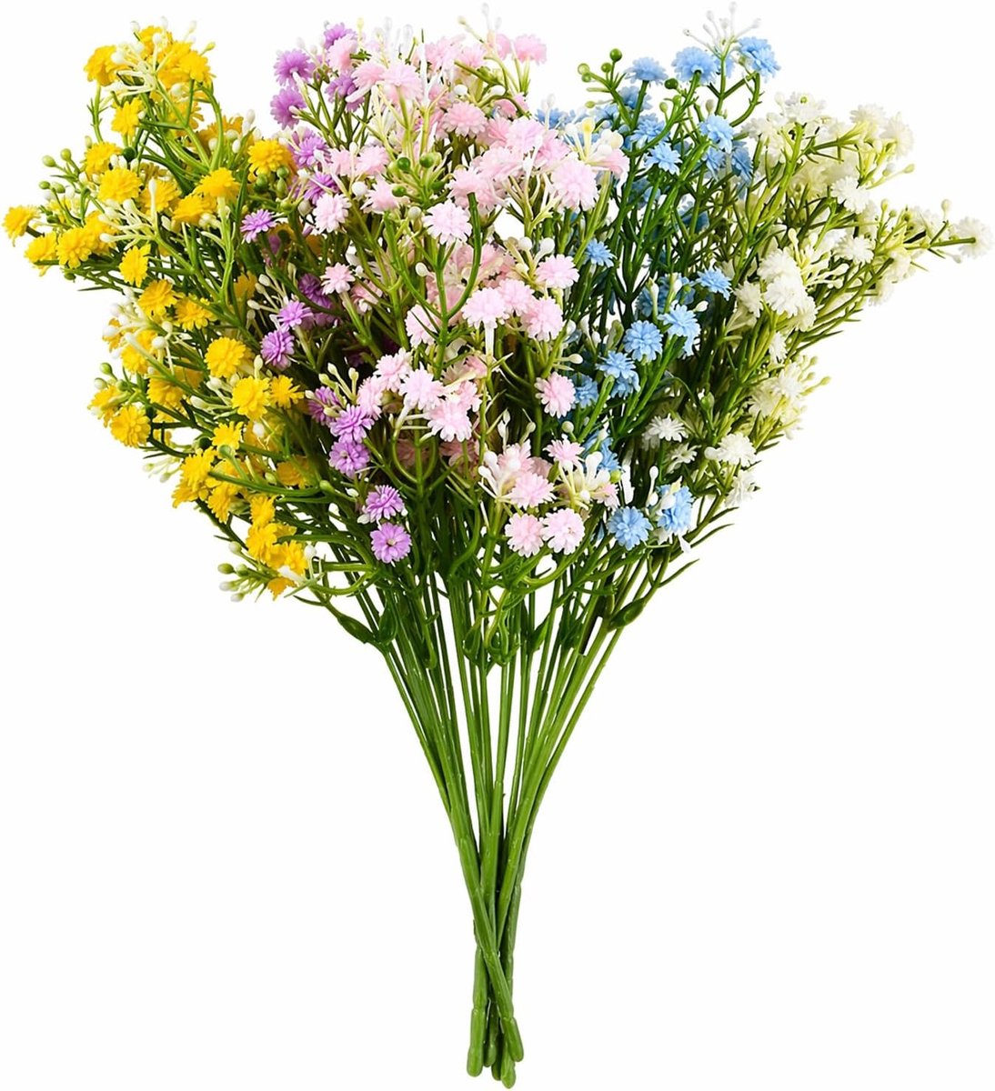 Sluierkraut kunstbloemen 35 cm - set van 5 kleuren - realistische decoratie - vrolijke accenten voor thuis - SnelShoppen