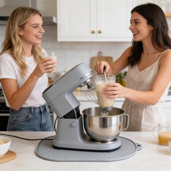 Keukenmixer Schuifmat - Apparaat Onderlegger - Bakken en Koken - Aanrecht Bescherming - 40x27 cm - Grijs — afbeelding 5