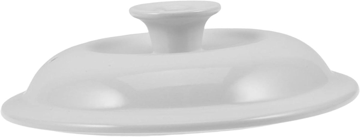 Keramische Pan Deksel - Stoofpot Deksel - Koken en Stoven - Hittebestendig en Afsluitend - 15.5 cm diameter - Wit