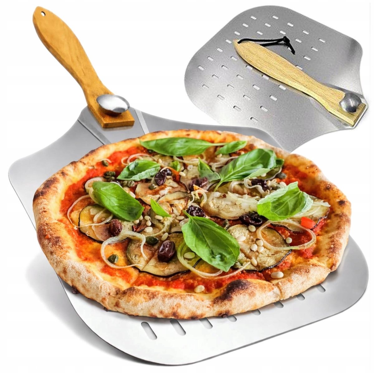 Perforatie Pizzaschep Inox - Opvouwbaar & Hittebestendig