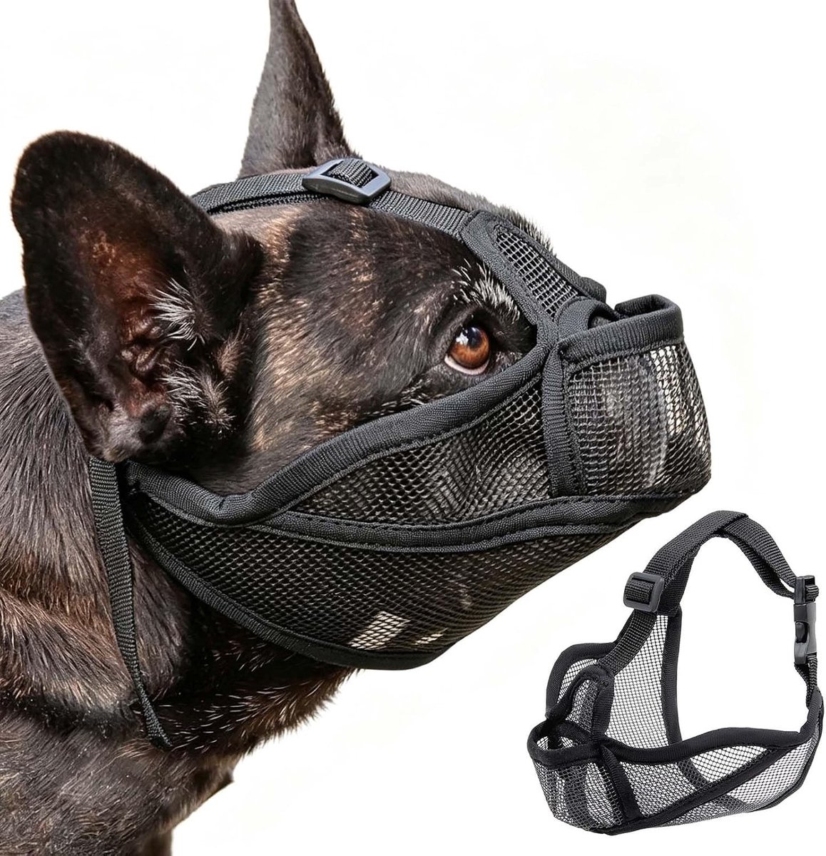 Muilkorf voor honden - verstelbaar en ademend - anti-bijt en anti-blaf - bescherming tegen vergiftiging - SnelShoppen