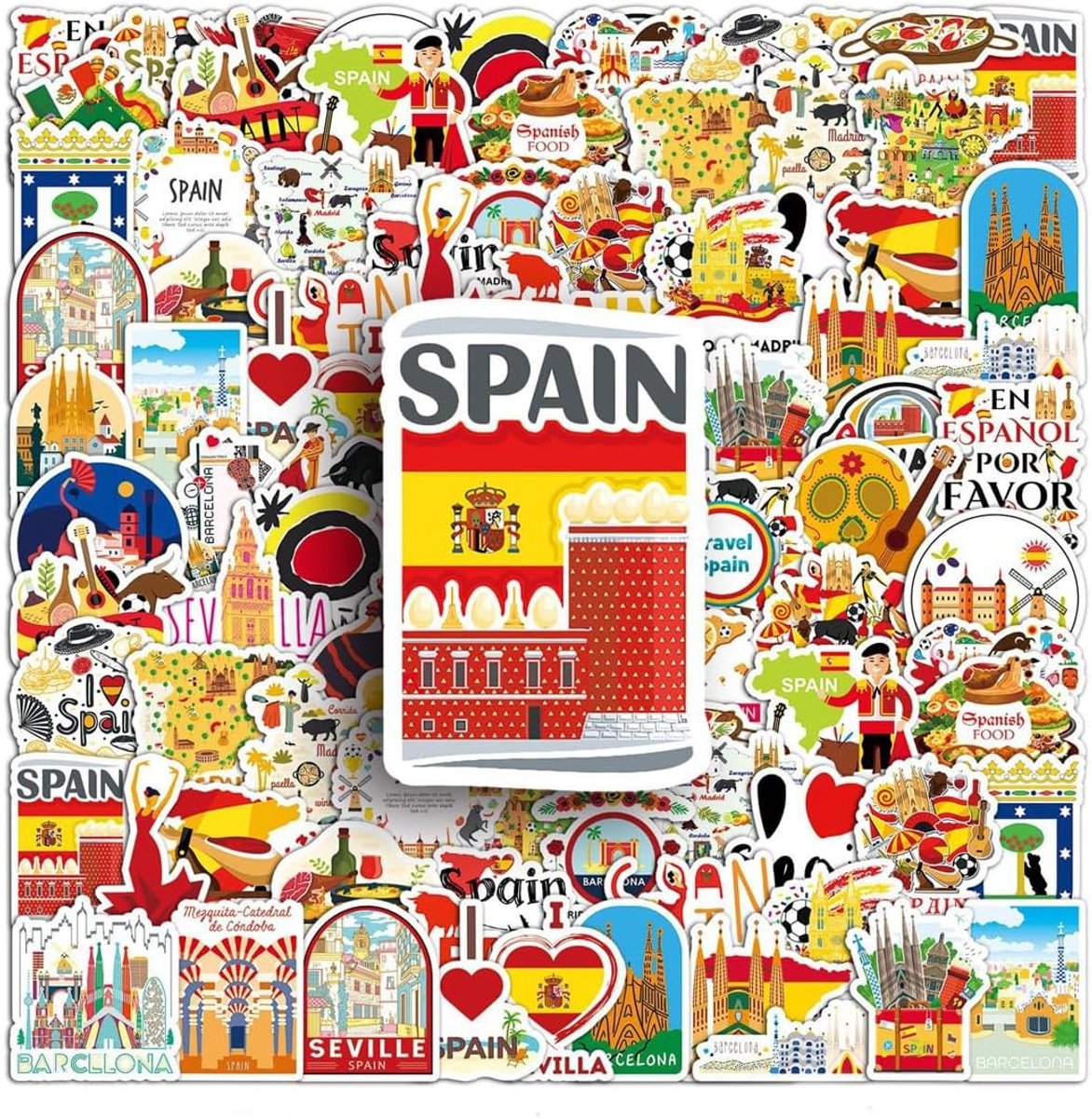 Reisstickers 50 stuks - vintage vinyl - waterdicht - perfect voor je reisdagboek - SnelShoppen