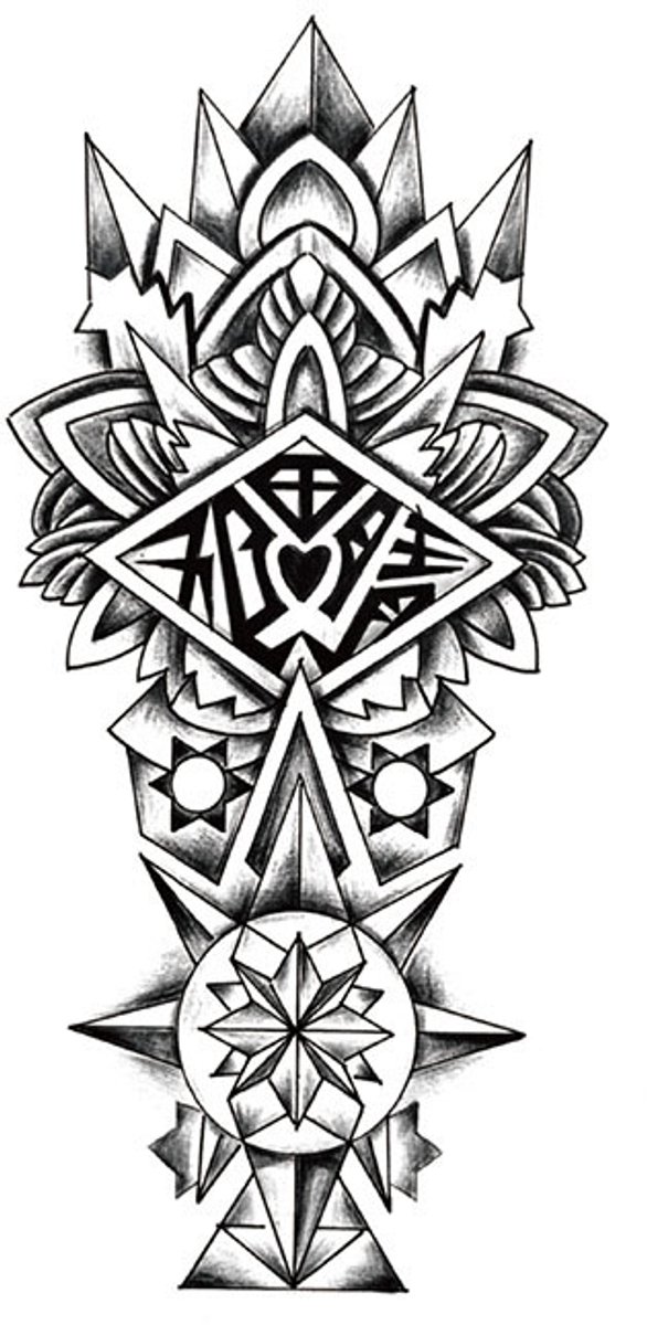 Tijdelijke tattoo mandala stoer kuit 3 dagen