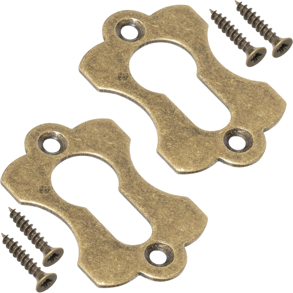 rozettenplaten 60x38mm - messing verouderd - sleutelgatafdekking - stijlvolle bescherming voor deurslot - SnelShoppen