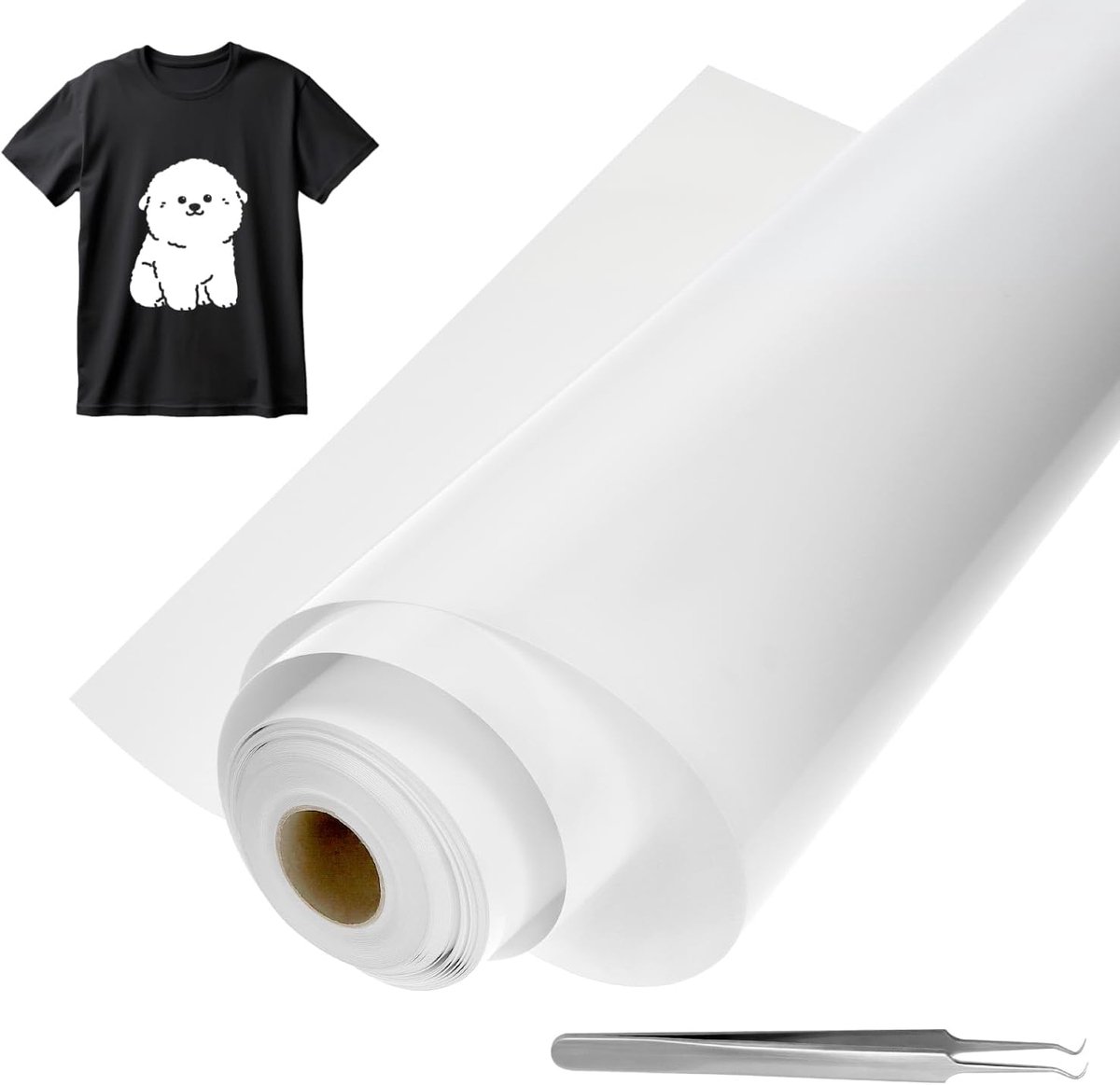 Plotter Film 12" x 10m - Glanzend Wit - Waterproof Vinyl Flex Film - Voor DIY T-Shirts - SnelShoppen
