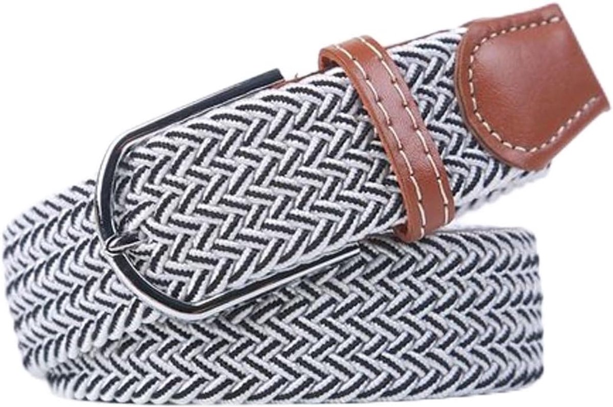 Gevlochten riem 105/120cm - Elastisch/rekbaar - Imitatieleer - Perfecte broekriem voor elke outfit - SnelShoppen