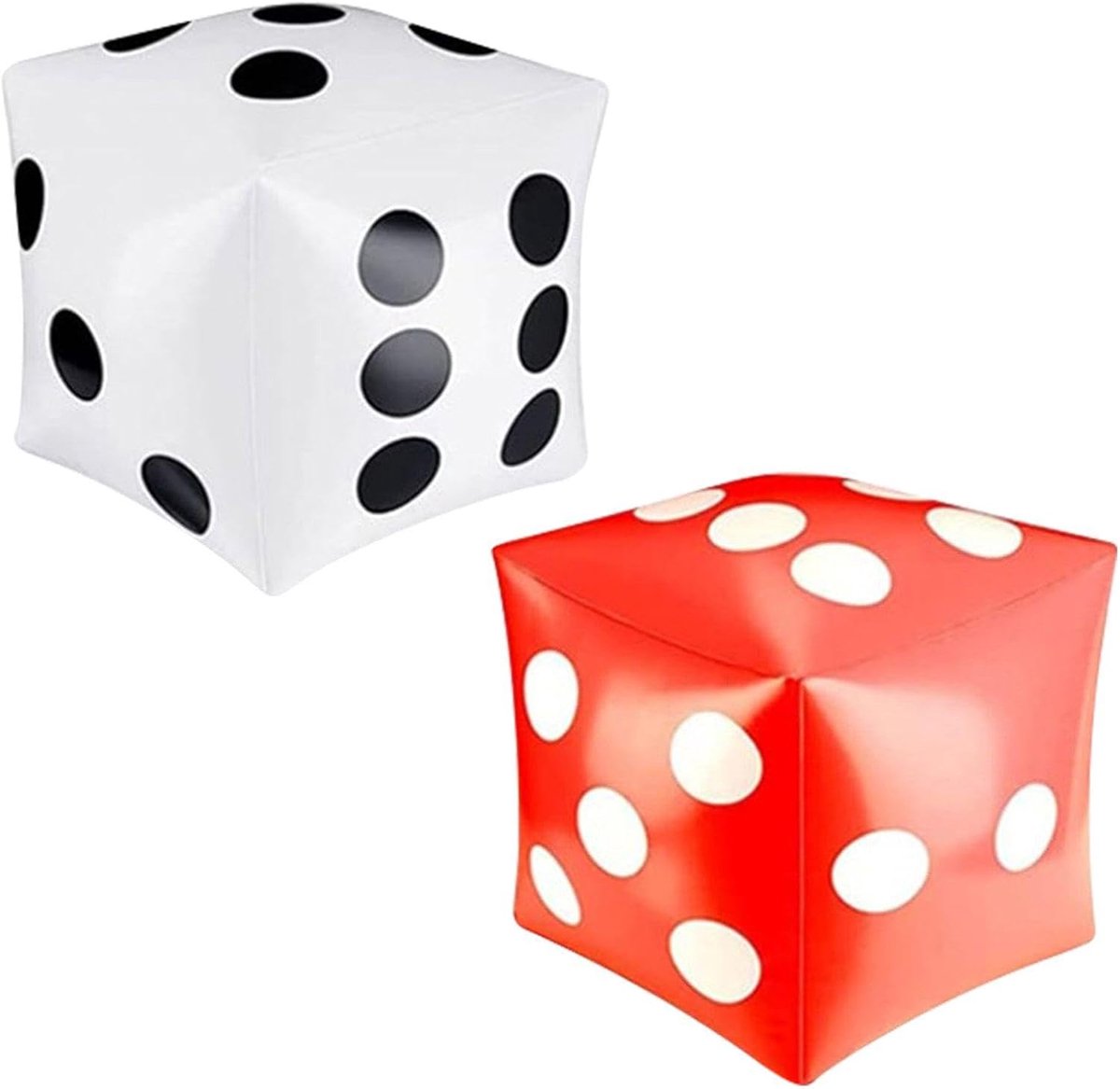 2 Stukken Creatieve Opblaasbare Dobbelstenen, Spelaccessoires, Feestbenodigdheden, Feestinteractief Speelgoed, Game -Rekwisieten.