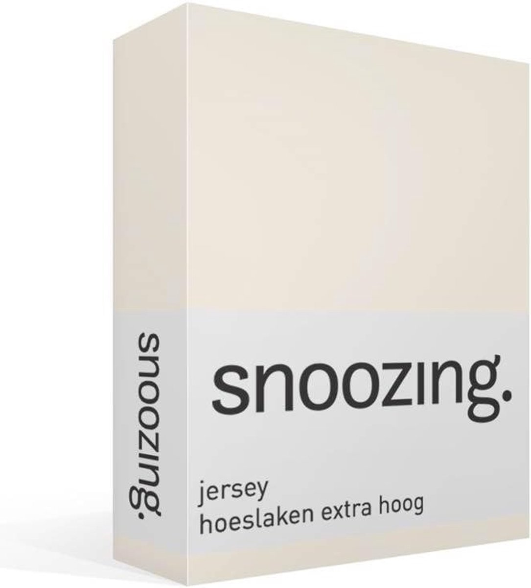 Fitted sheet extra hoog 80/90x200 cm - Jersey - Ivory - Perfecte pasvorm - SnelShoppen