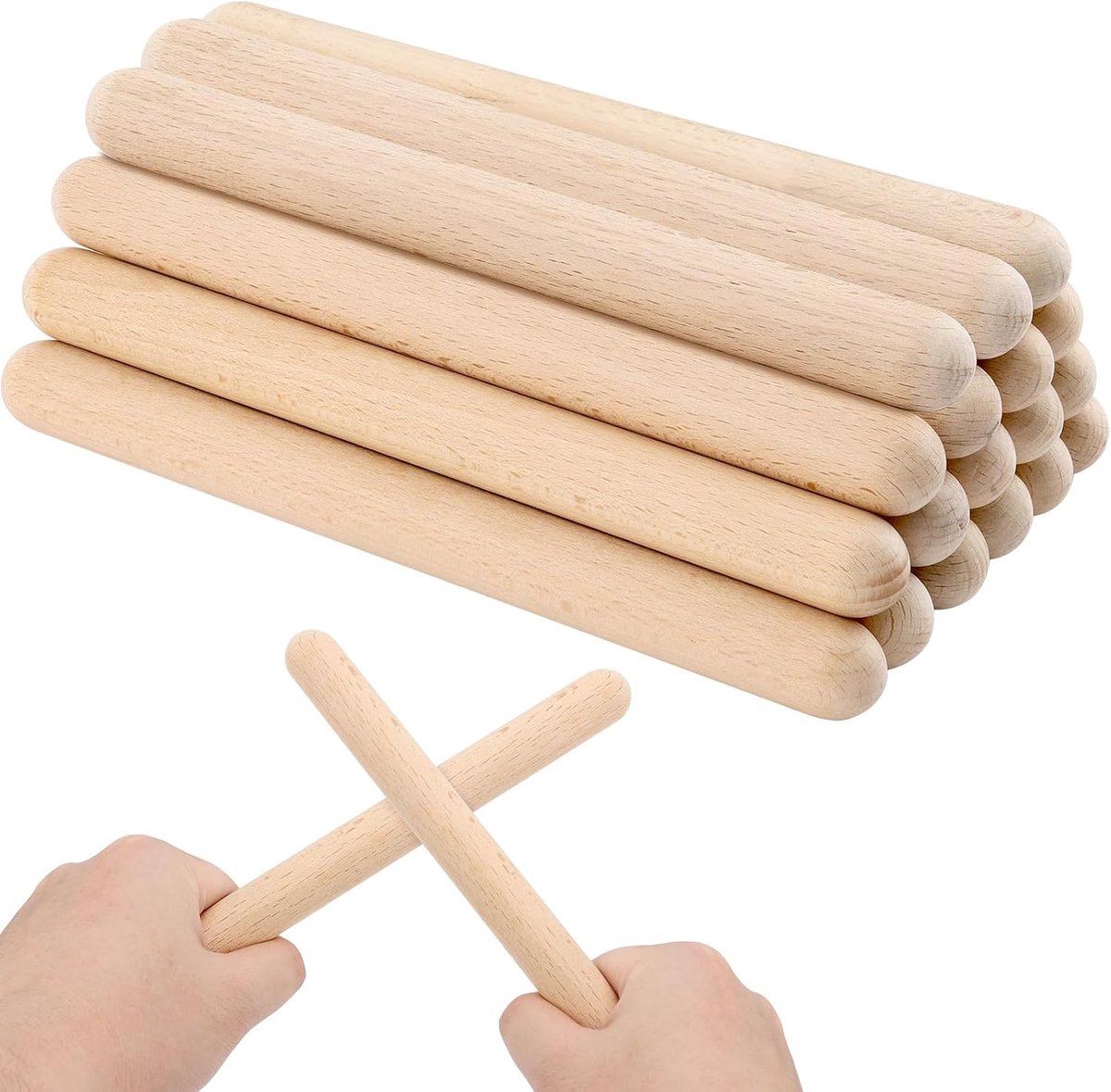 30 stuks klankhout, 20 x 2 cm, klankhout, instrumentset, ritmestokken, ritmestokken, klankstaven van hout voor bands, professionals, beginners