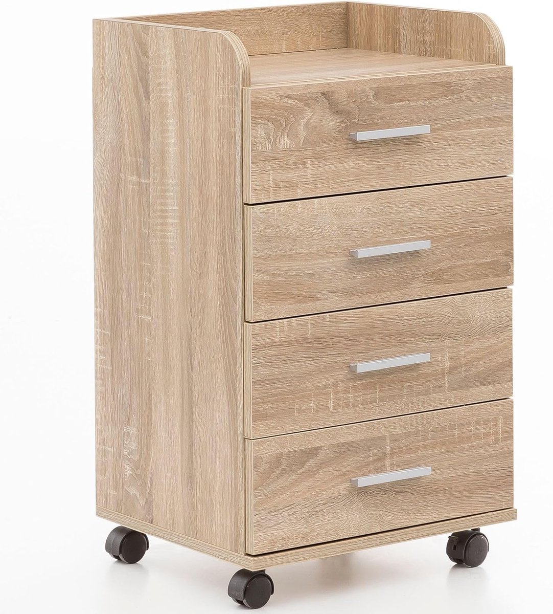 Ladeblok op Wielen 40x33x70,5 cm met 4 Lades | ladeblok op wielen, kast op wielen voor kantoor en thuiswerkplek, ladeblok modern