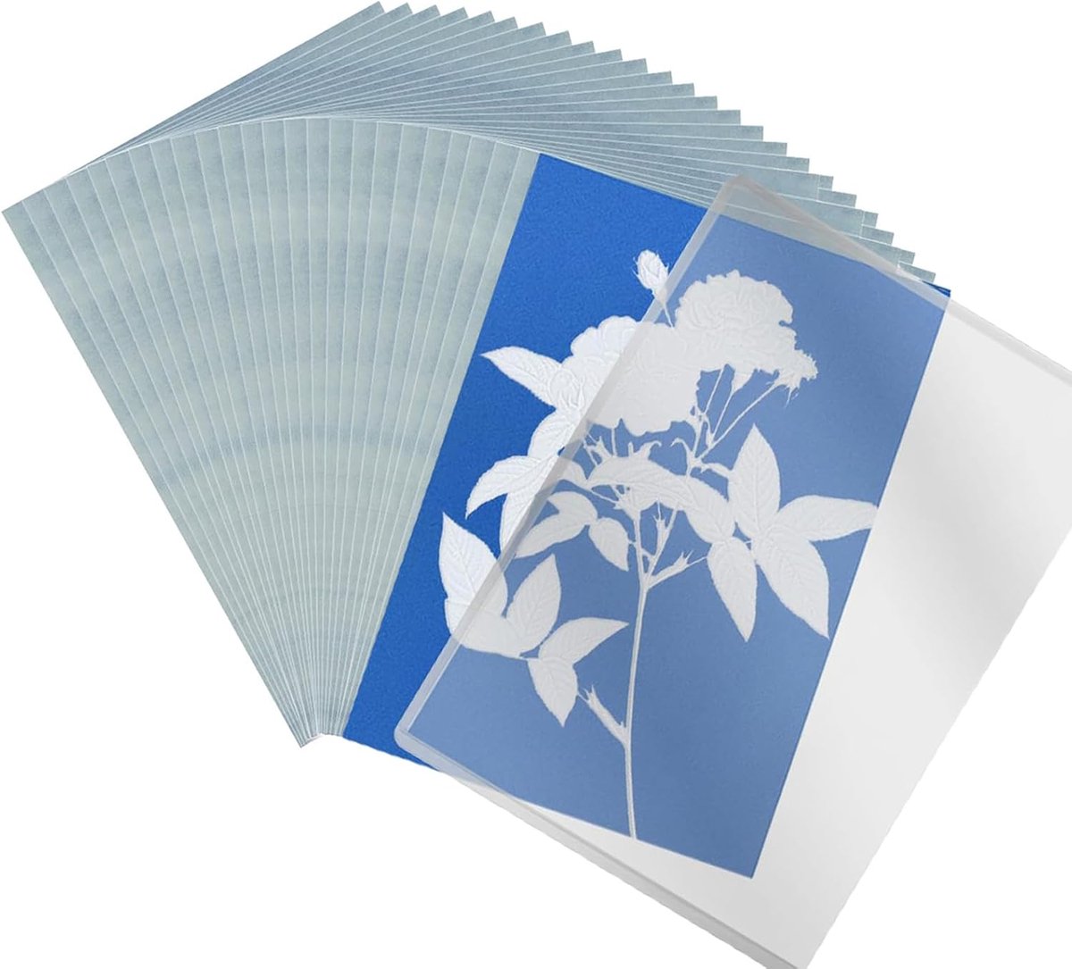 24 stuks A5 cyanotypie papier, zonneprintpapier, cyanotype set met een acrylplaat, zon kunst papier, zonneprint papier, zonneprint papier zonne-energie, voor kinderen, volwassenen, DIY om te knutselen