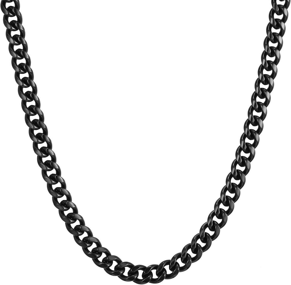 Stevige ketting voor heren, 3-9 mm breedte, zilver/goud/zwart, 316L roestvrij staal, 45-65 cm, Cubaanse schakelketting voor heren, dikke hiphop-sieraden met sterke sluiting, voor mannen