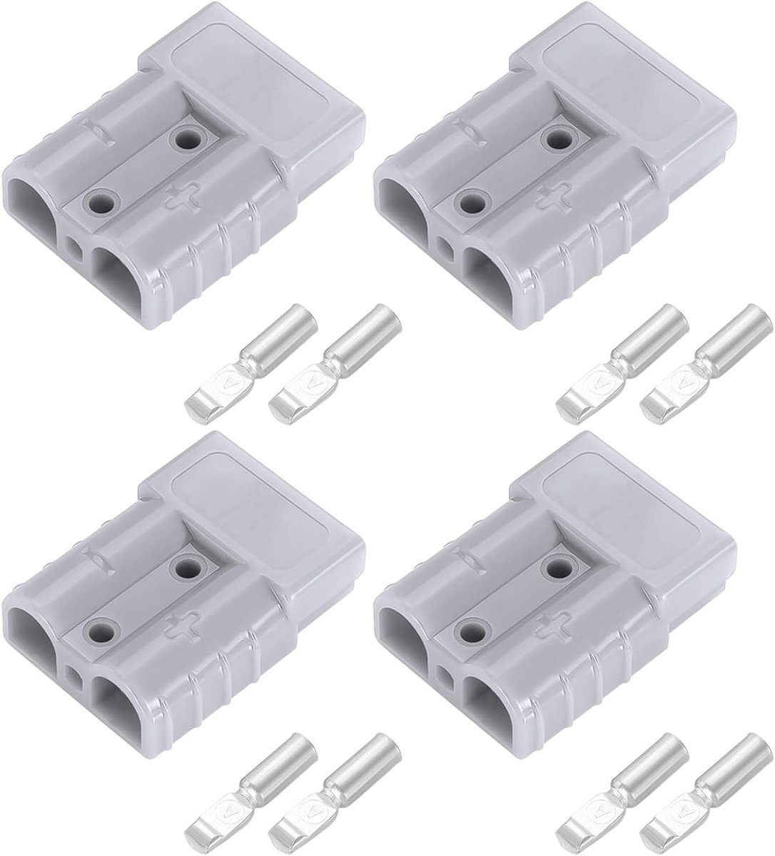 4 Stuks Anderson-Stekker 50a Kabelbevestiging Voor 50a 600v Anderson Stekker,Snelle Verbindingsstekker Voor Batterijen Voor Auto, Camper, Caravan, Motorfiets, Inclusief 8 Aansluitingen