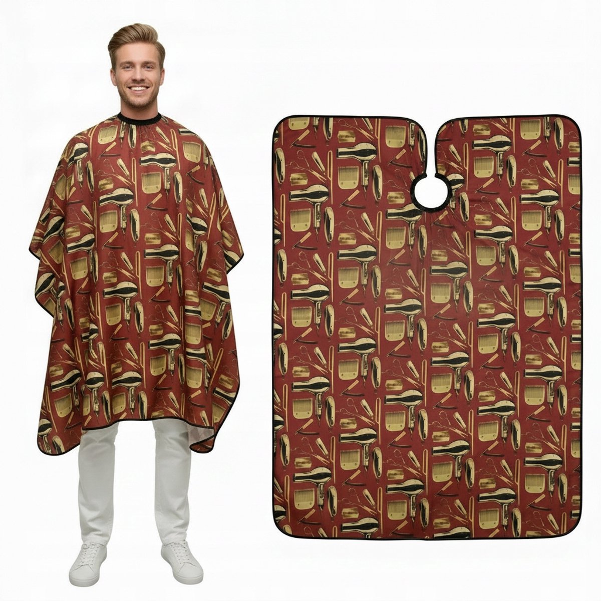 Professionele Cape Mant Barber Barbershop - Groot - 140x155cm - Sluiting