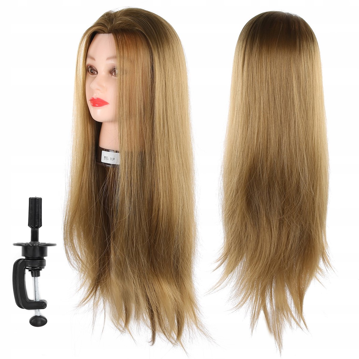 Oefenhoofd Pruik voor Kappers en Cosmetologien - 65cm