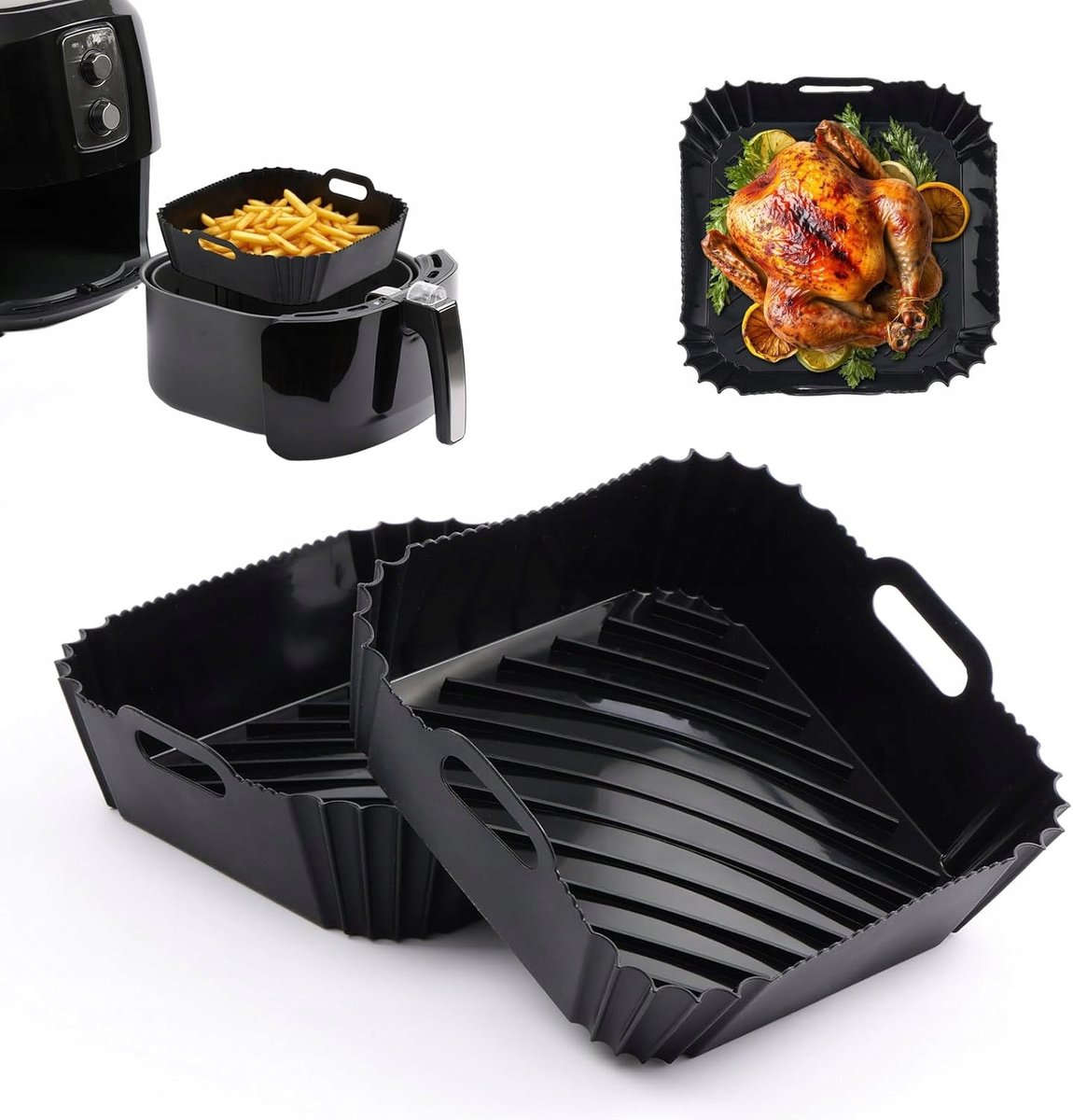 Merkloze Siliconen Bakvorm voor Airfryer - Herbruikbaar & Vaatwasserbestendig