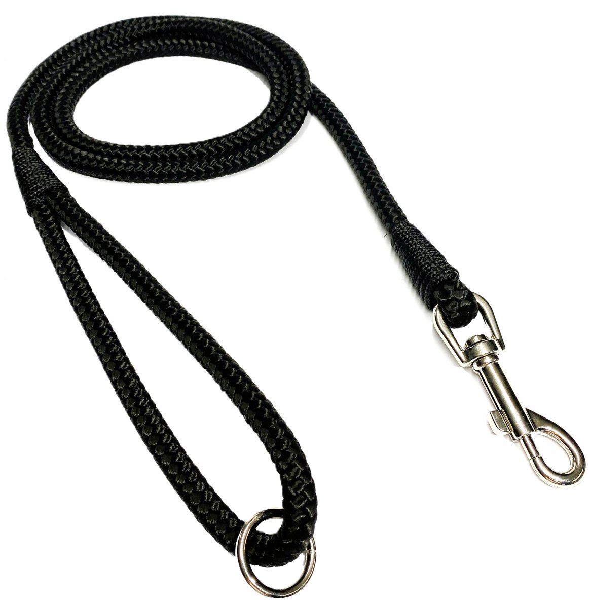 Sterke Hondenlijn 150cm/10mm Zwart met Ring