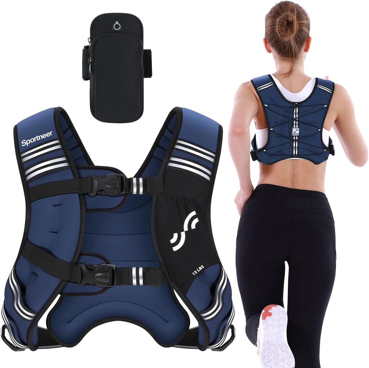 Merkloos Verstelbaar Trainingsvest met Gewicht - 6,8 kg