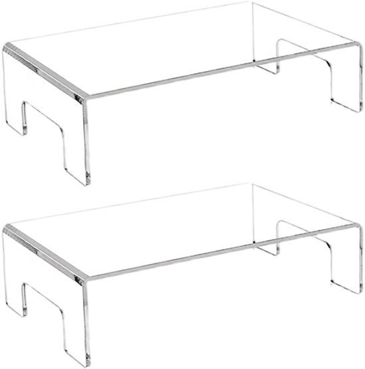 2 Stuks Heldere Acryl Riser Display Stand - 17,5 x 8 x 7 cm - Voor Pop Figuren en Cupcakes