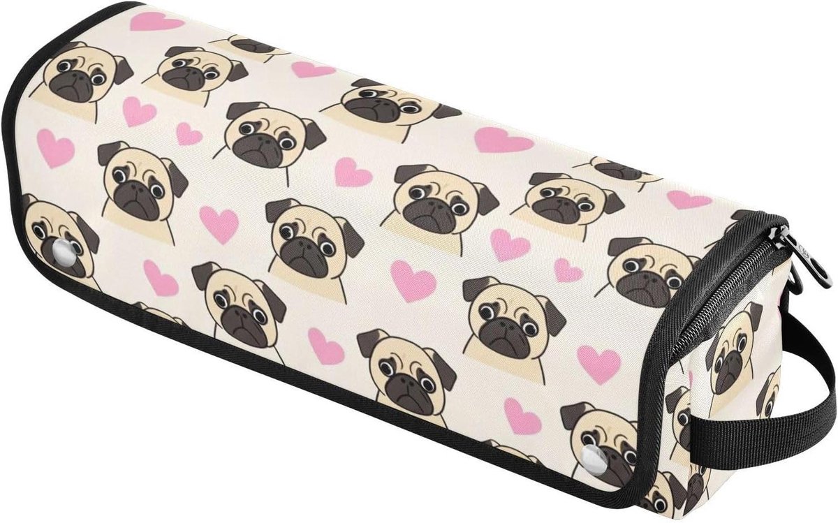 Krultang Reisetui - Haargereedschap Tas - Styling Onderweg - Hittebestendige Mat - 36.5 x 10 x 10 cm - Grappige Hond