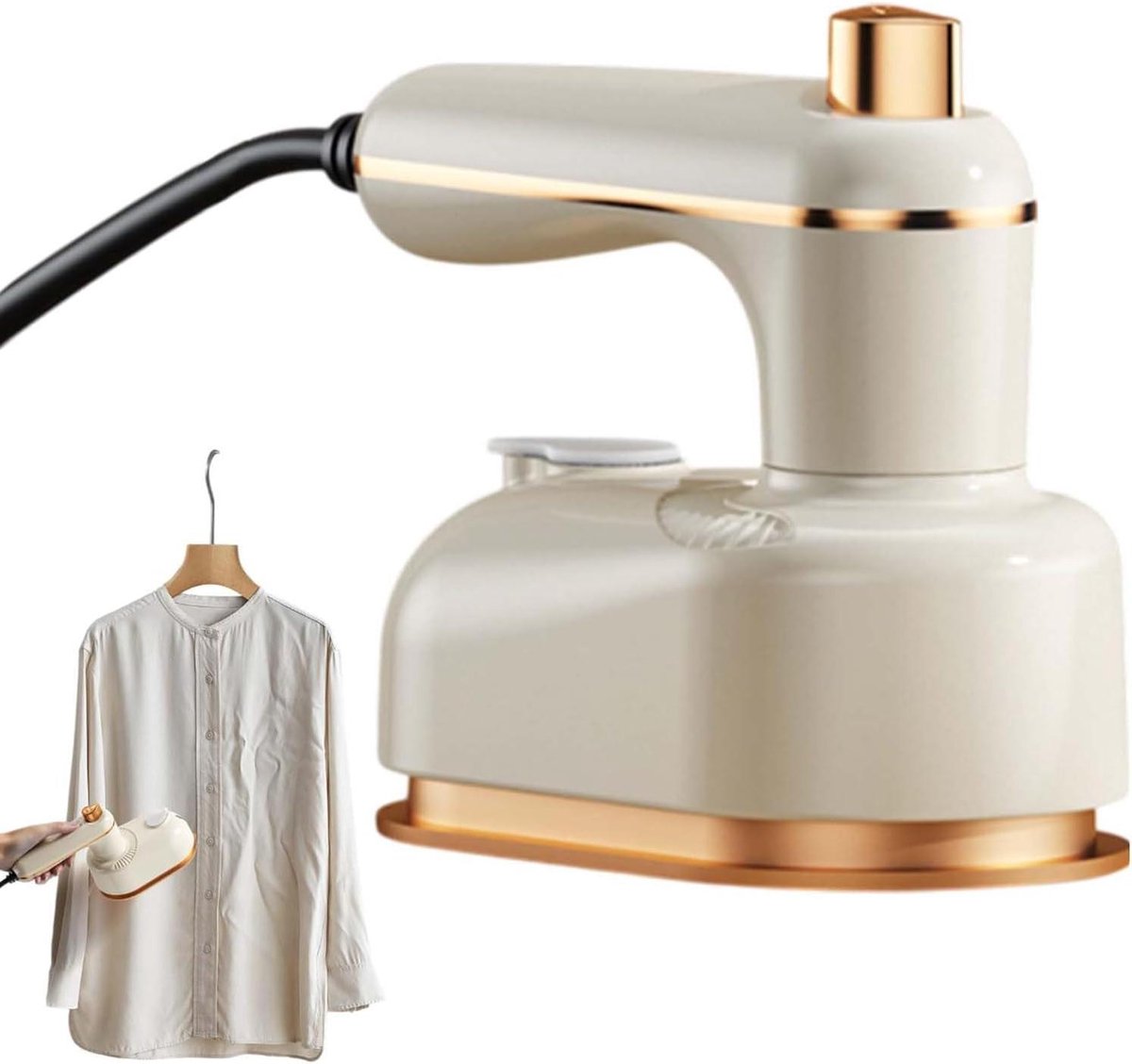 Handstomer Kleding - Stoomstrijkijzer Reisstrijkijzer - Kreukvrije Kleding - Snelle Opwarming - 331 g - Beige
