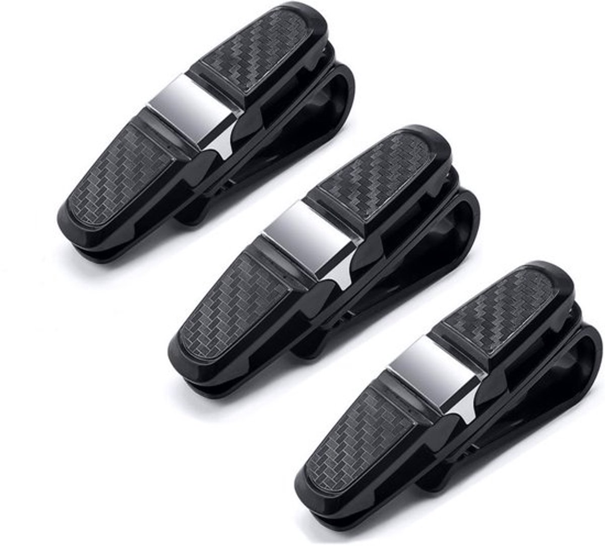 3 x autoglazenhouder, zonneklep, autoglazenhouder, zonneklepclip voor brillen, veiligheidsbril, leesbril, creditcard.