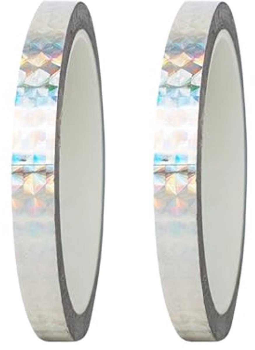 2 Rollen Decoratieve Plakband, 15mm x 50m Dekband, voor DIY Kunst Ambacht Verpakking Decoratie, Zilver