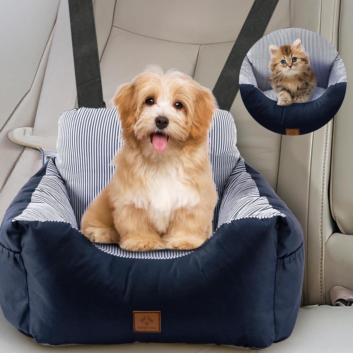 Hondenzitje voor kleine honden - Wasbaar en vlekbestendig - Hoogwaardige stof met opbergzak - Comfortabel en antislip - ShopVlot