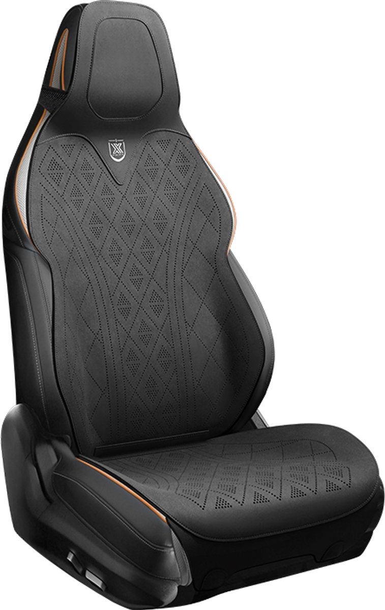 AIM Autostoelbeschermer – Luxe PU Imitatieleer Zit- en Rugkussen - Set van 2 – Renault Megane 4 – Airbag Compatibel - M13 - Zwart