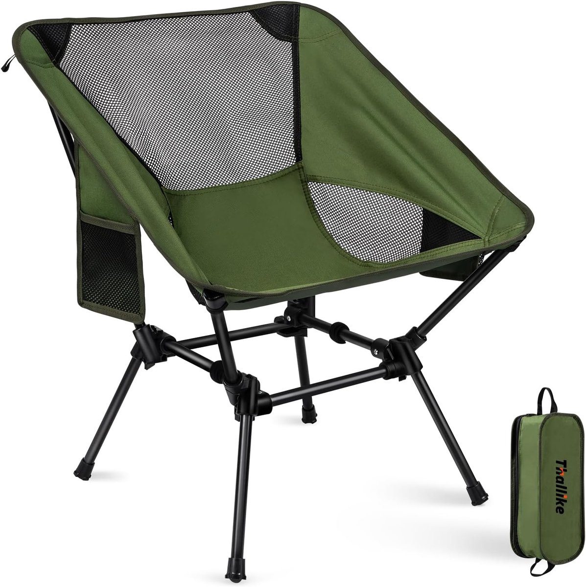 Campingstoel 150 kg - Ultra licht opvouwbaar - Met 2 zijzakken - Ideaal voor vissen - ShopVlot