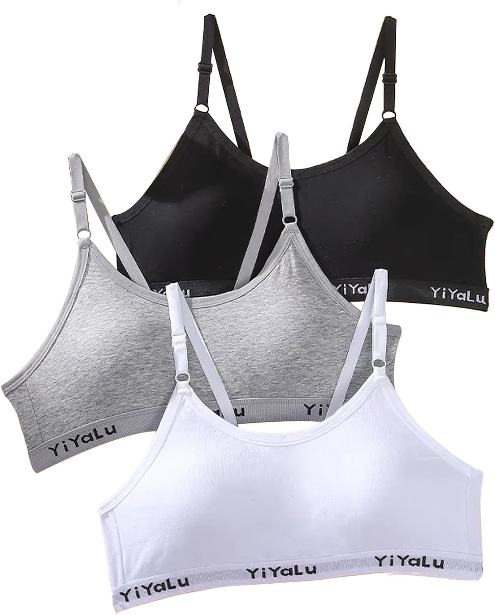 Meisjes sportbeha's 3-pack - verstelbare schouderbanden - vaste padding - ideaal voor tieners 10-14 jaar - ShopVlot