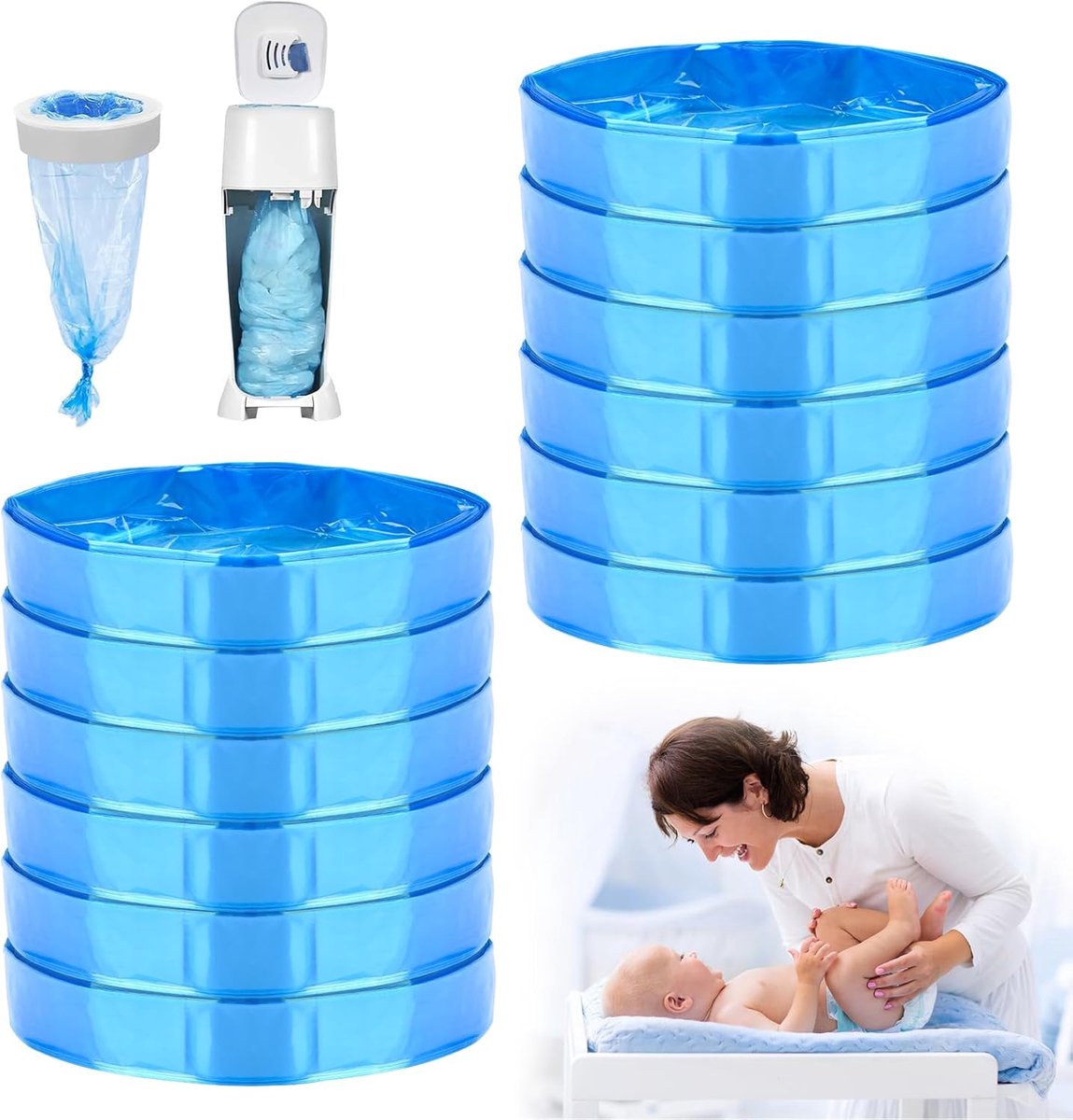 Luieremmers pack van 12 - vulfolies 4,5 m - geurvrij en antibacterieel - ideaal voor Geni en Tommee Tippee - ShopVlot