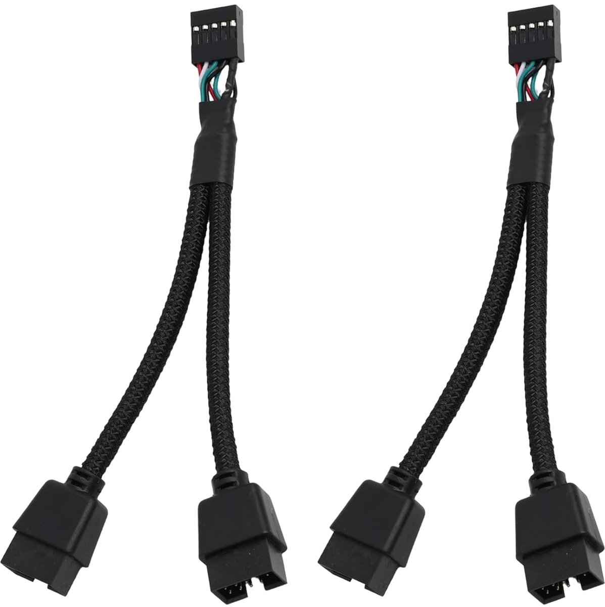 USB 2.0 splitter 9 pin - verlengkabel naar dubbele connector - duurzame nylon kabel - ShopVlot