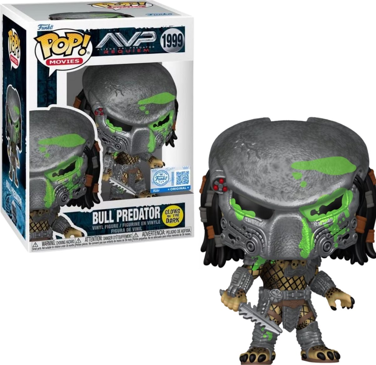 Funko POP! Alien VS Predator Requiem Bull Predator 1999 GITD Exclusive