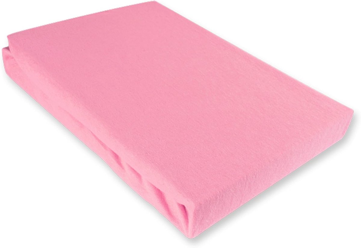 Fitted sheet 140-160x200 cm - antiek roze katoen - Oeko-Tex Standard 100 - perfecte pasvorm - ShopVlot