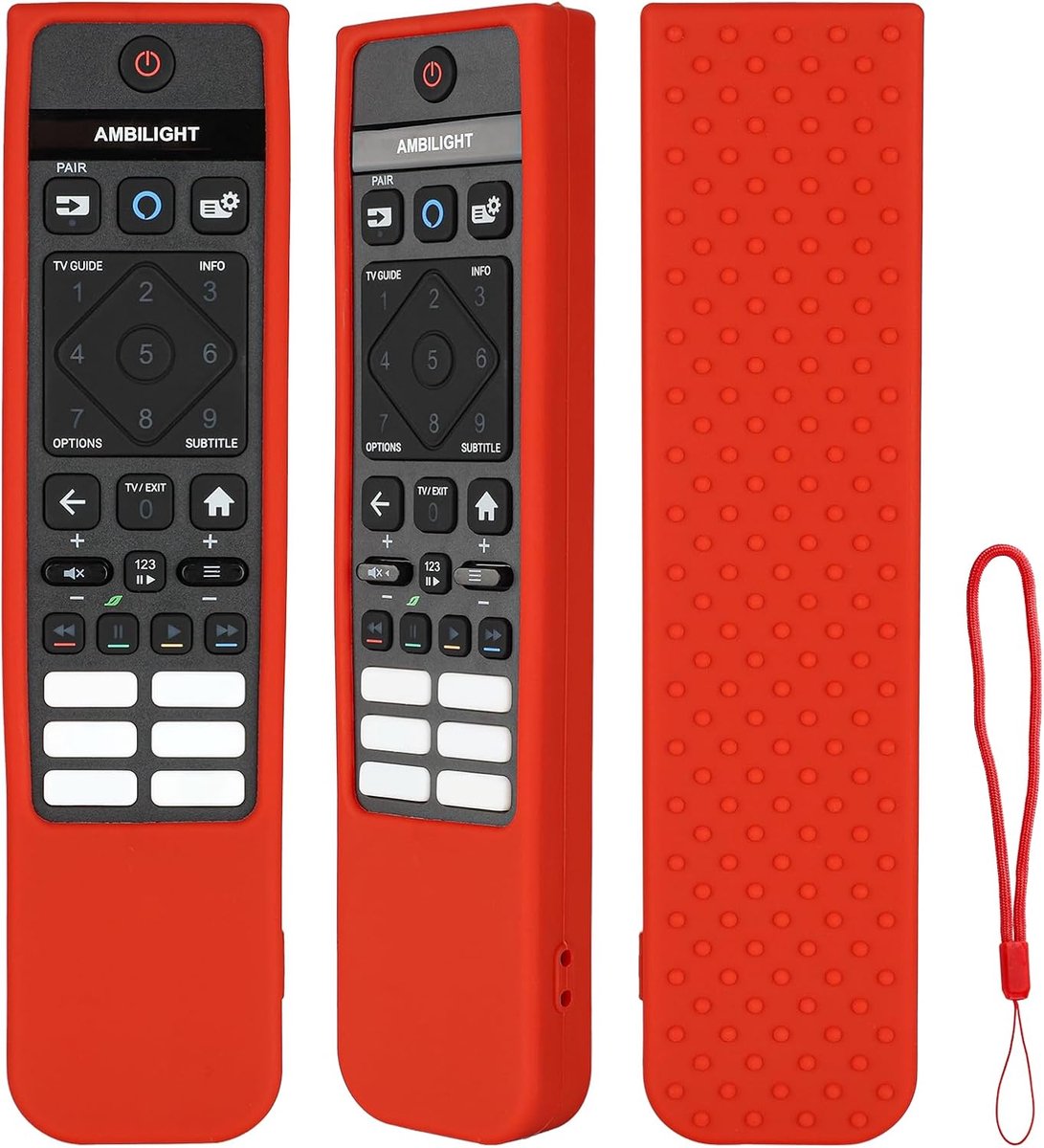 Afstandsbediening silicone - Shockproof beschermhoes - Inclusief lanyard - Perfecte bescherming voor Philips TV - ShopVlot