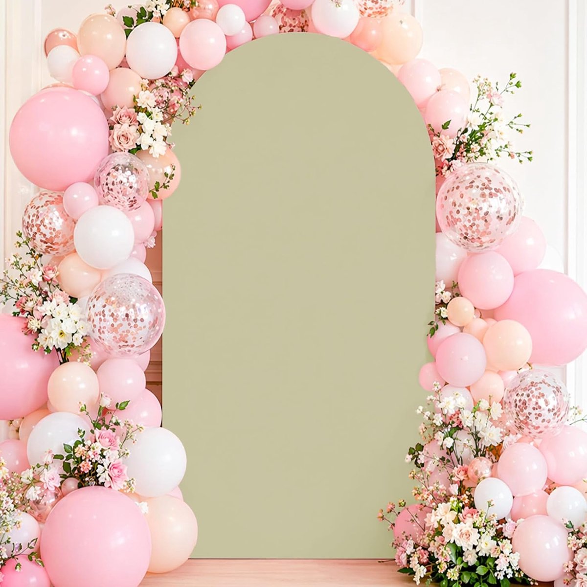 Huwelijksboog achtergrond 100 x 200 cm - dubbelzijdig groen - stof - ideaal voor feestdecoratie - ShopVlot