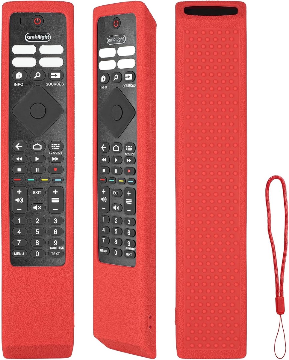 Siliconen beschermhoes voor tv afstandsbediening - schokbestendig - met koord - optimale bescherming - ShopVlot