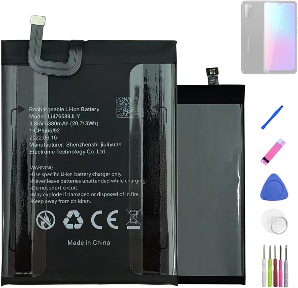 Reserveaccu Li476589JLY - compatibel met Black-View A70 & A70 Pro - met gereedschap - eenvoudig te vervangen - ShopVlot