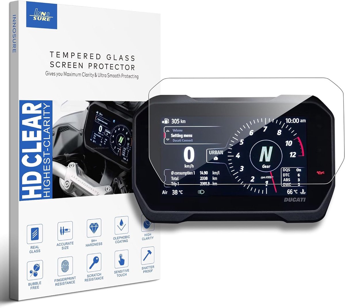 Tempered Glass Film 6.5 inch - Dubbel Veiligheidsglas - 9H Krasbestendig - Perfecte Bescherming voor Ducati Multistrada - ShopVlot