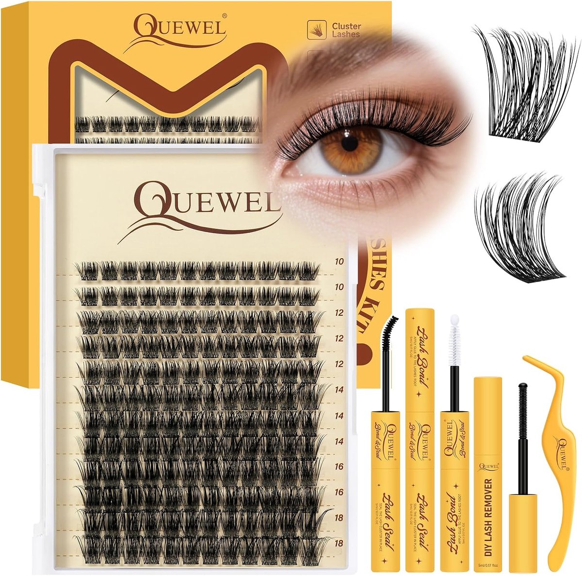 Wimperextensions 10-16 mm - Zacht en Licht Clusterwimpers - Voor een Betoverende Look - ShopVlot