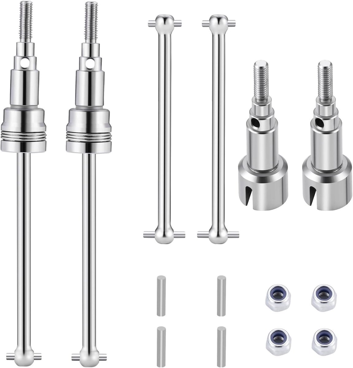 CVD aandrijfas upgrade set - 4-delige metalen set - voor HBX 1/18 18859 18858 - verbeterde prestaties - ShopVlot