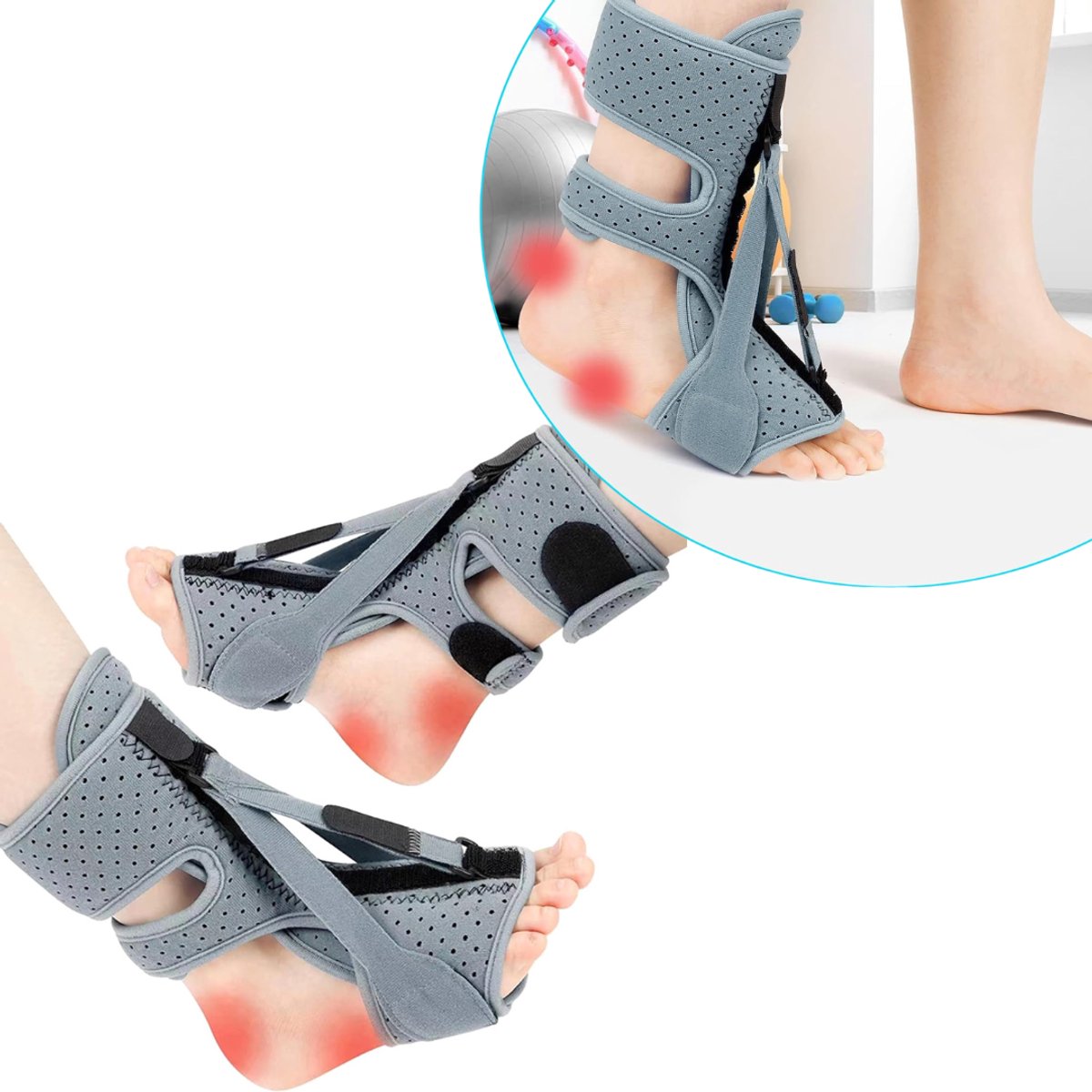 Zavio® Nachtspalk Hielspoor - Zooltjes Brace - Grijs